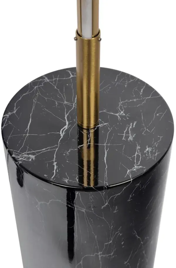Prism - LED Floor Lamp With On / Off Switch Faux Marble Base - Gold / Marble