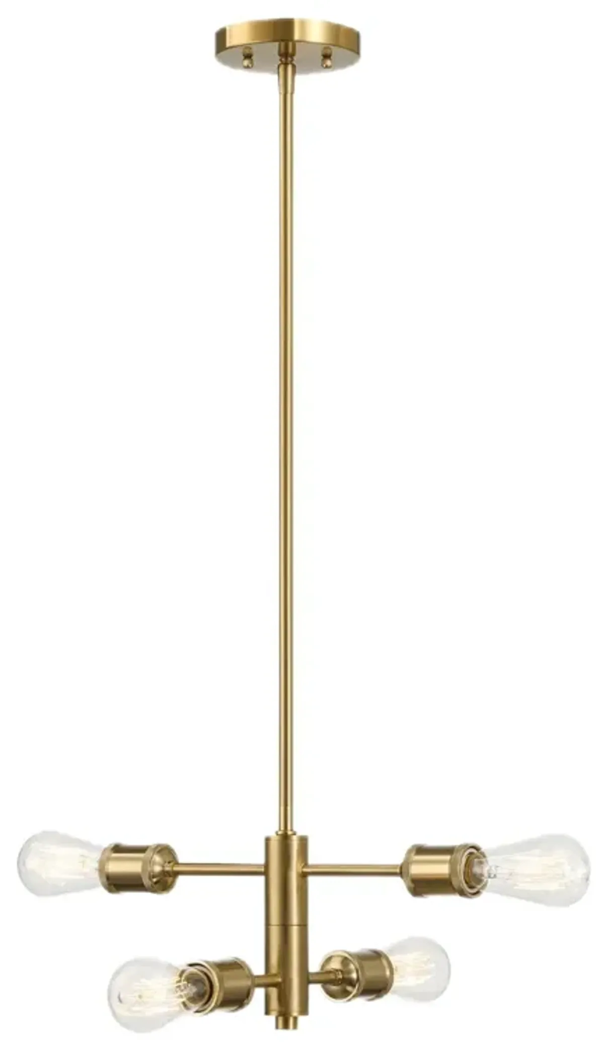 Trellis - 4 Lights Modern Gold Chandelier Vintage Pendant Fixture For Living Room - Clear / Gold