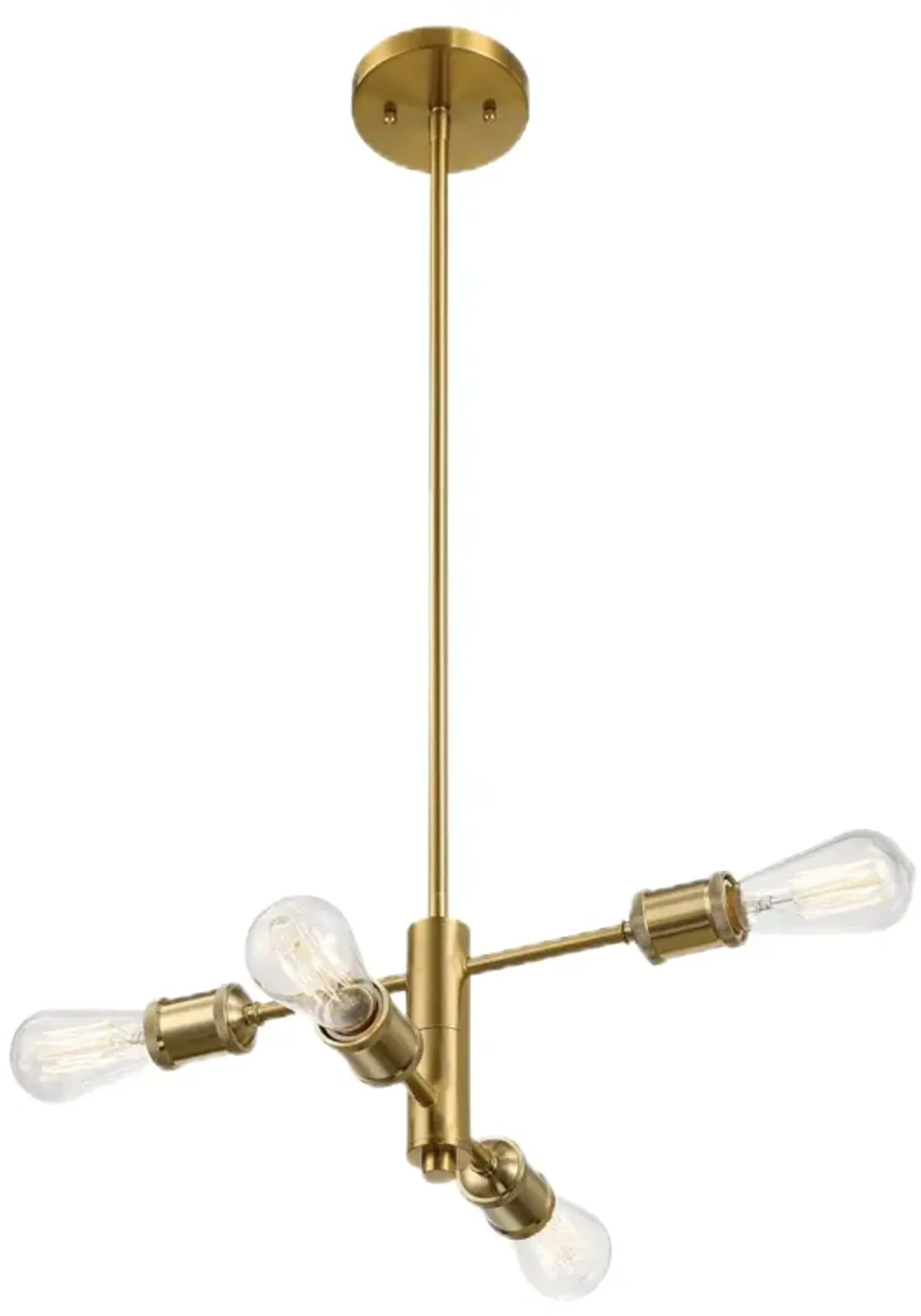 Trellis - 4 Lights Modern Gold Chandelier Vintage Pendant Fixture For Living Room - Clear / Gold