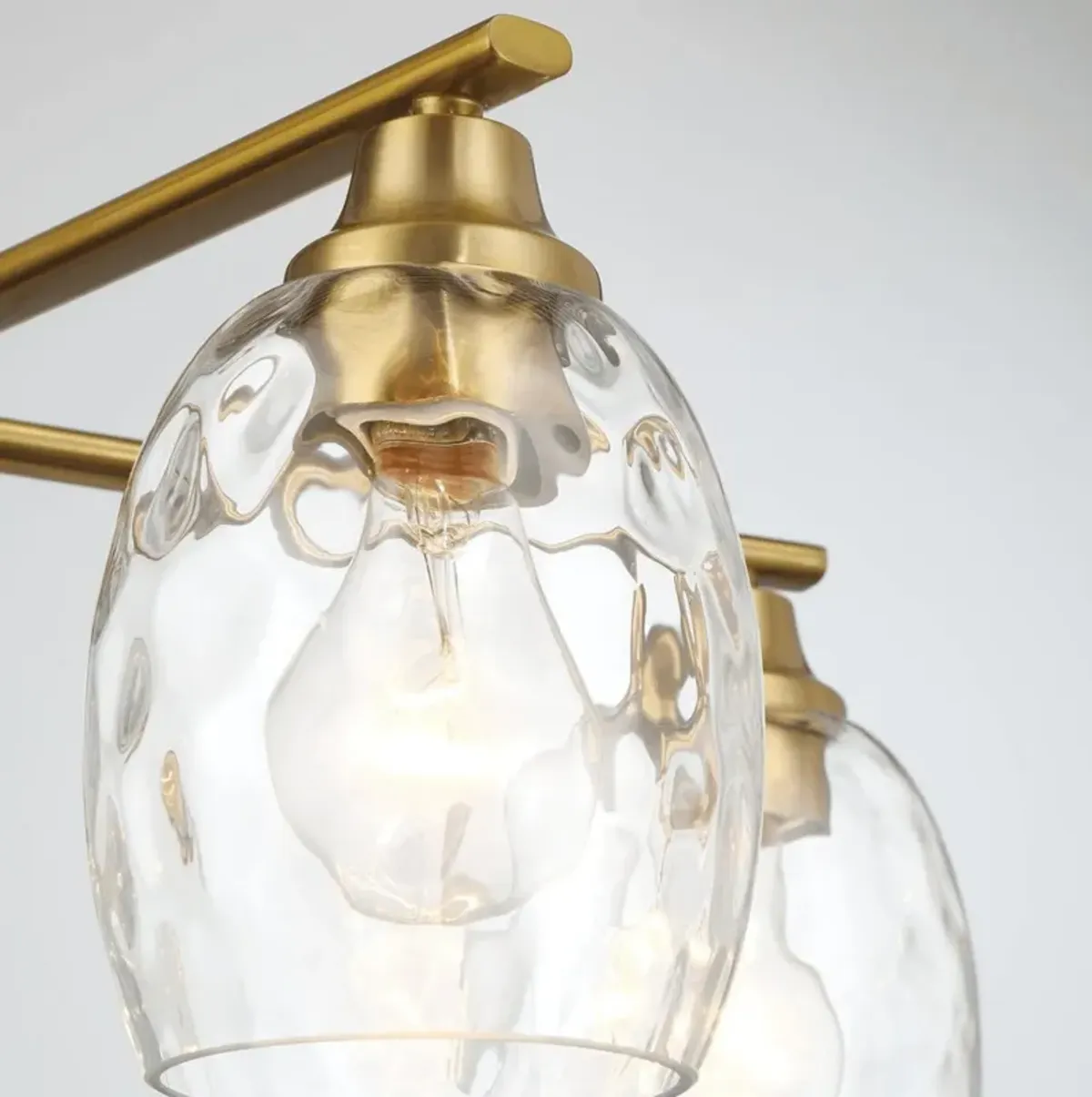 Elegance 5 Lights Linear Arms With Chain Chandelier - Clear / Gold