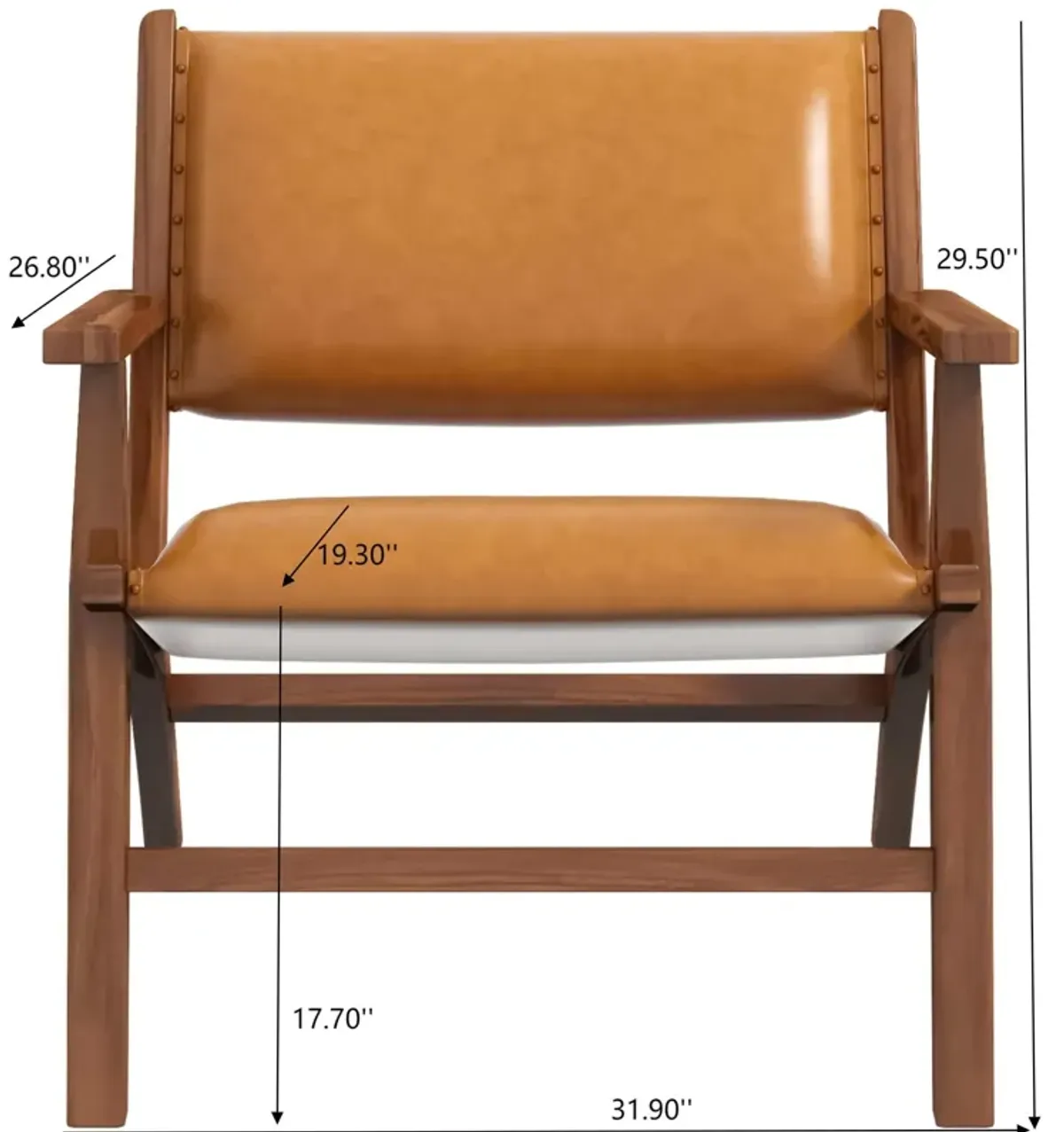 Hendrix - Antique Arm Chair - Brown / Rustic / Tan