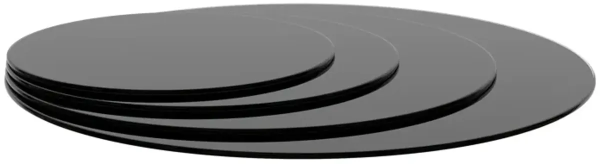 30" Round Tempered Glass Table Top Glass 1 / 4" Thick Round Polished Edge - Black