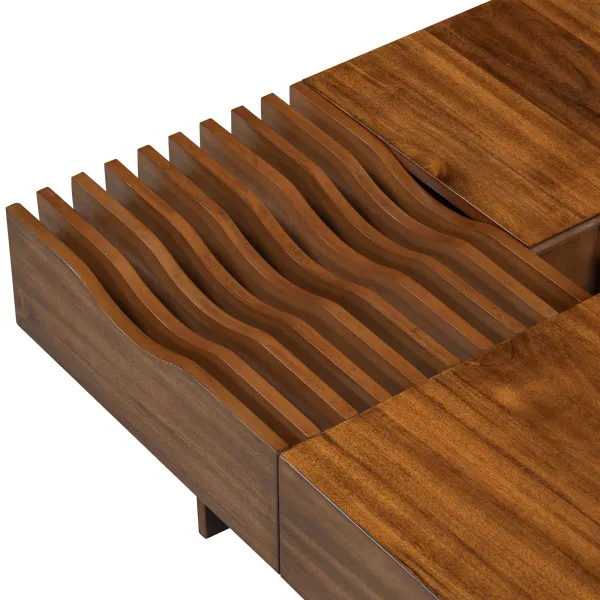 Unique Square Coffee Table With 3 Drawers