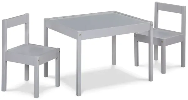 Della - 3-Piece Solid Wood Kids Table & Two Chair Set