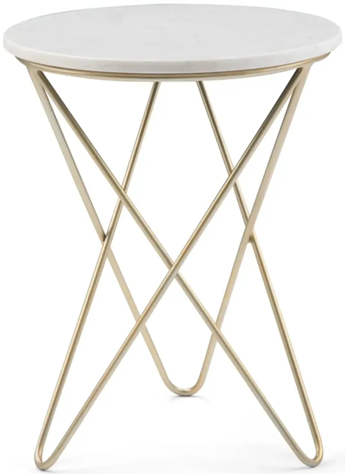 Gabon - Accent Table - White / Gold
