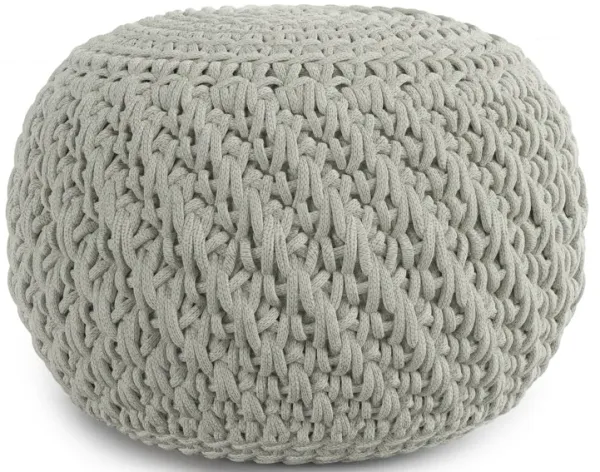 Nisi - Round Knitted Outdoor / Indoor Pouf - Light Gray