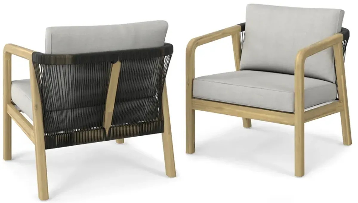 Palmetto - Outdoor Conversation Chair (Set of 2) - Stone Gray
