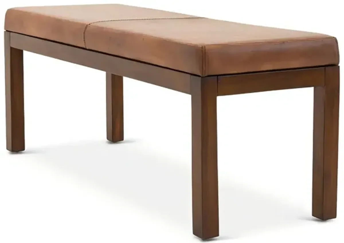 Austin - Bench With Lines - Antique Brown / Brown / Rustic / Tan