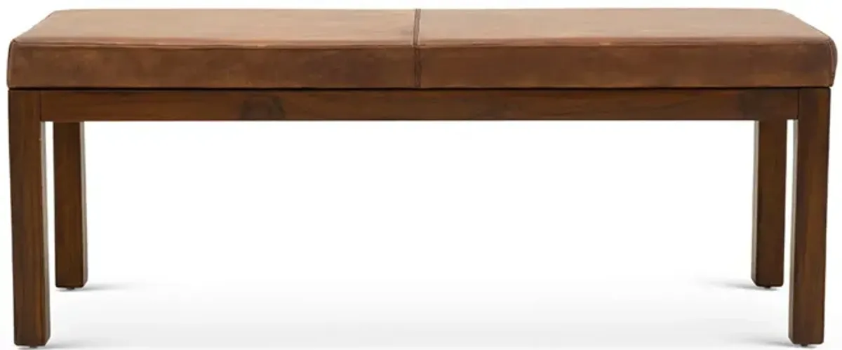 Austin - Bench With Lines - Antique Brown / Brown / Rustic / Tan