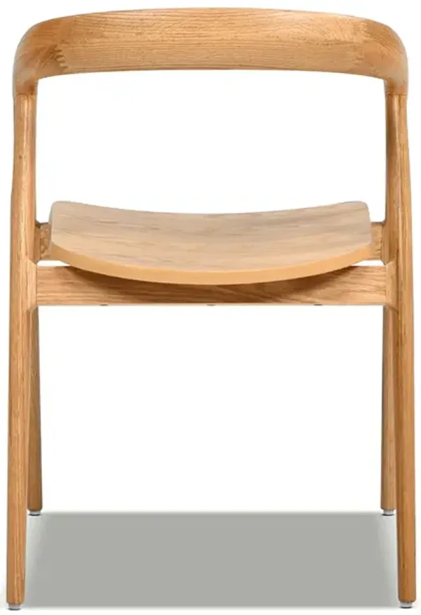 Simeon - Scandinavian Sculpted Dining Chair - Warm Natural Brown