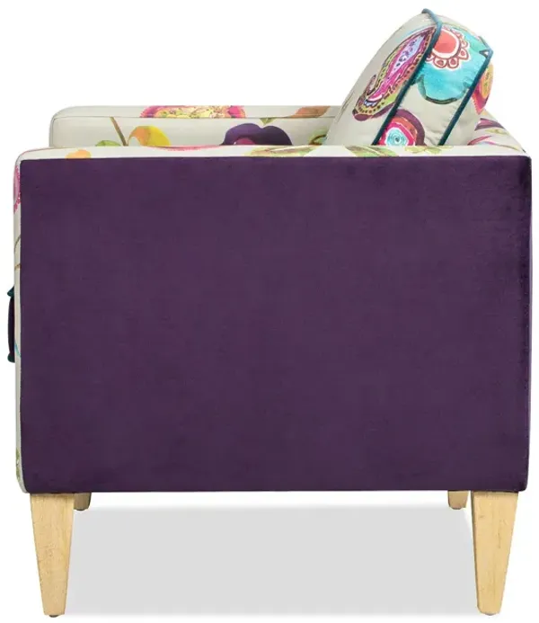 Mamba - Patchwork Accent Chair - Teal Blue Purple / Multicolored Floral