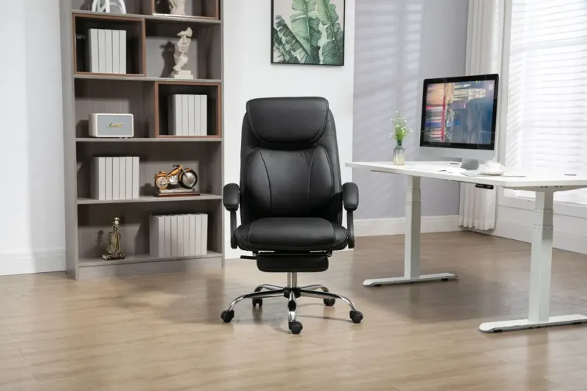Big And Tall Office Chair, High Back Ergonomic Office Chair With Footrest, Executive Office Chair For Back Pain Relief - Black