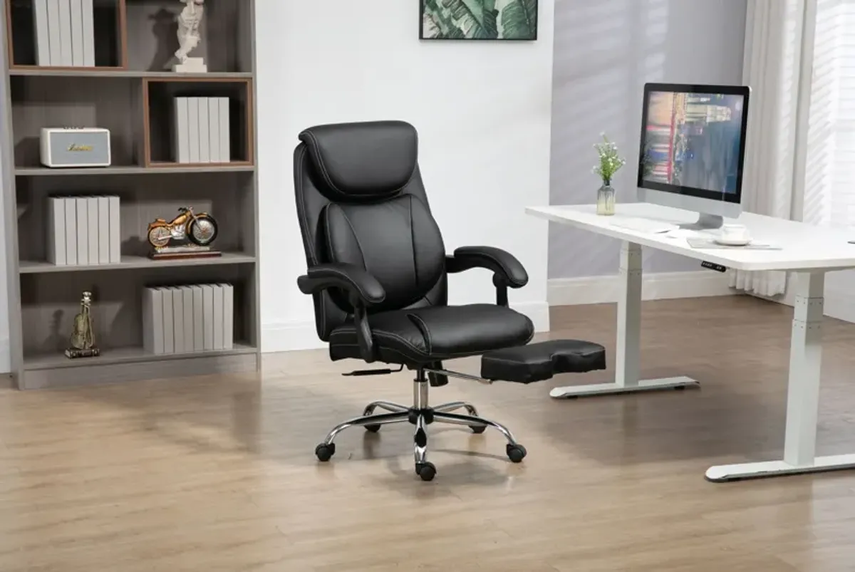 Big And Tall Office Chair, High Back Ergonomic Office Chair With Footrest, Executive Office Chair For Back Pain Relief - Black
