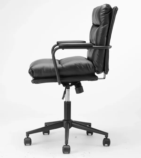 Office Chair Mid Back Desk Chair Modern Excutive Office Chair With Arms And Wheels For Home Office - Black