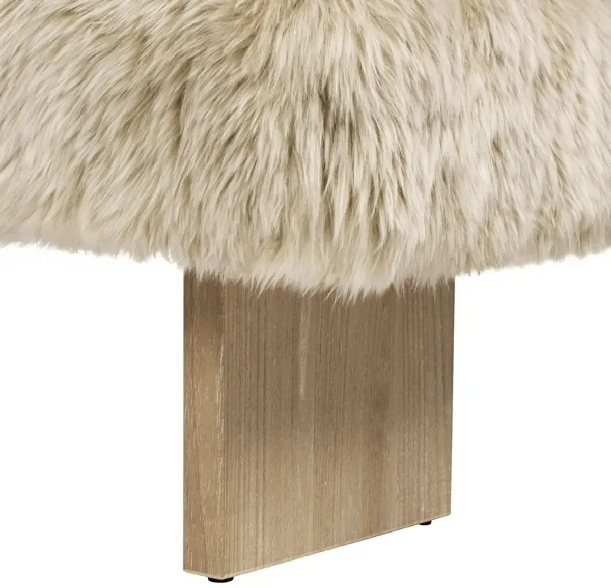 Leda - Sheepskin Fur Rectangular Accent Bench - Natural Blonde