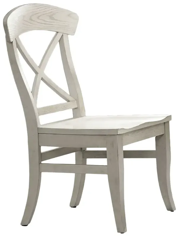 Harola - Cross-Back Dining Side Chairs In (Set of 2) - Smoky White