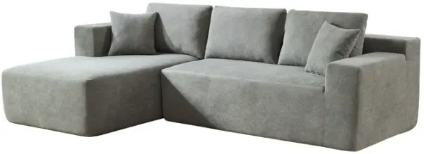 Beige Chenille Compressible Sofa - Gray