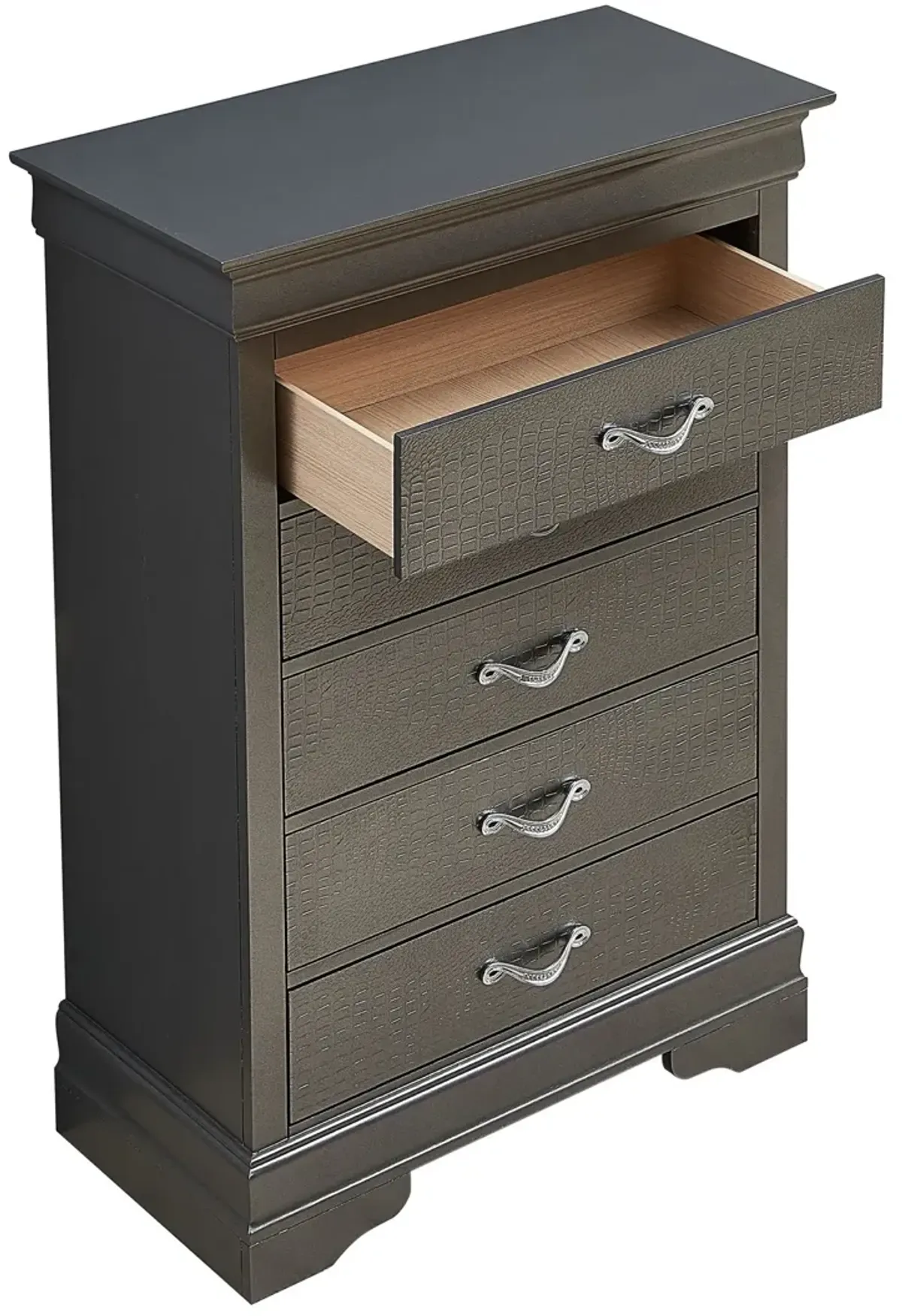 Sleek Transitional Chest - Metal Black