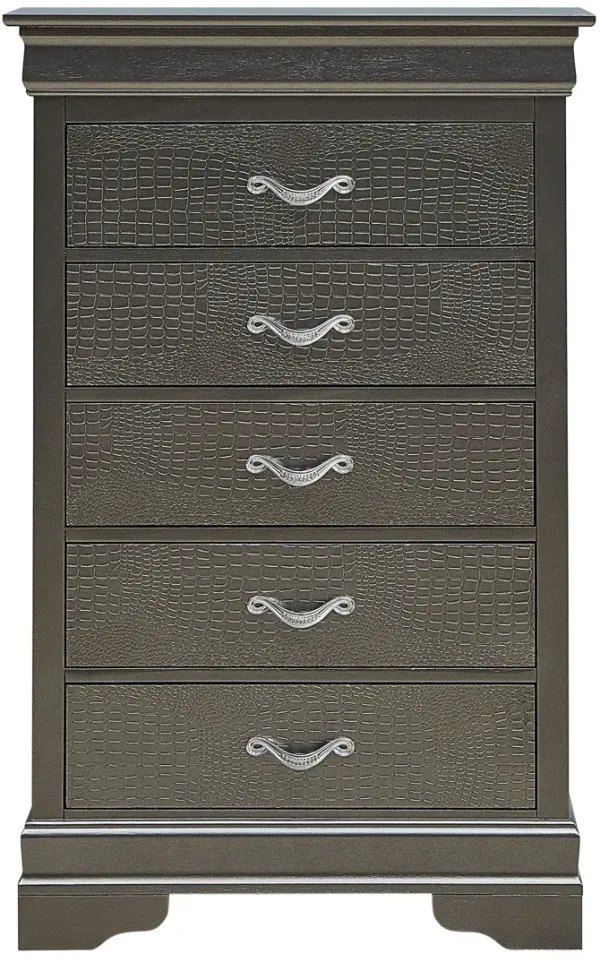 Sleek Transitional Chest - Metal Black