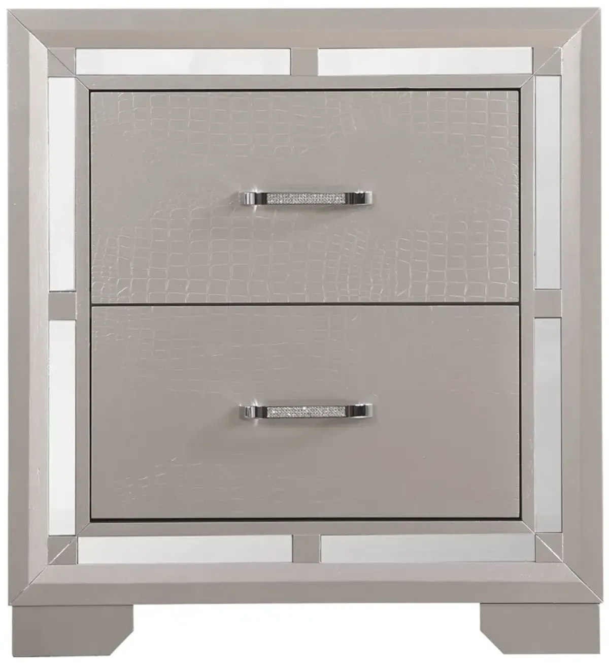 Alana - Nightstand - Silver Champagne