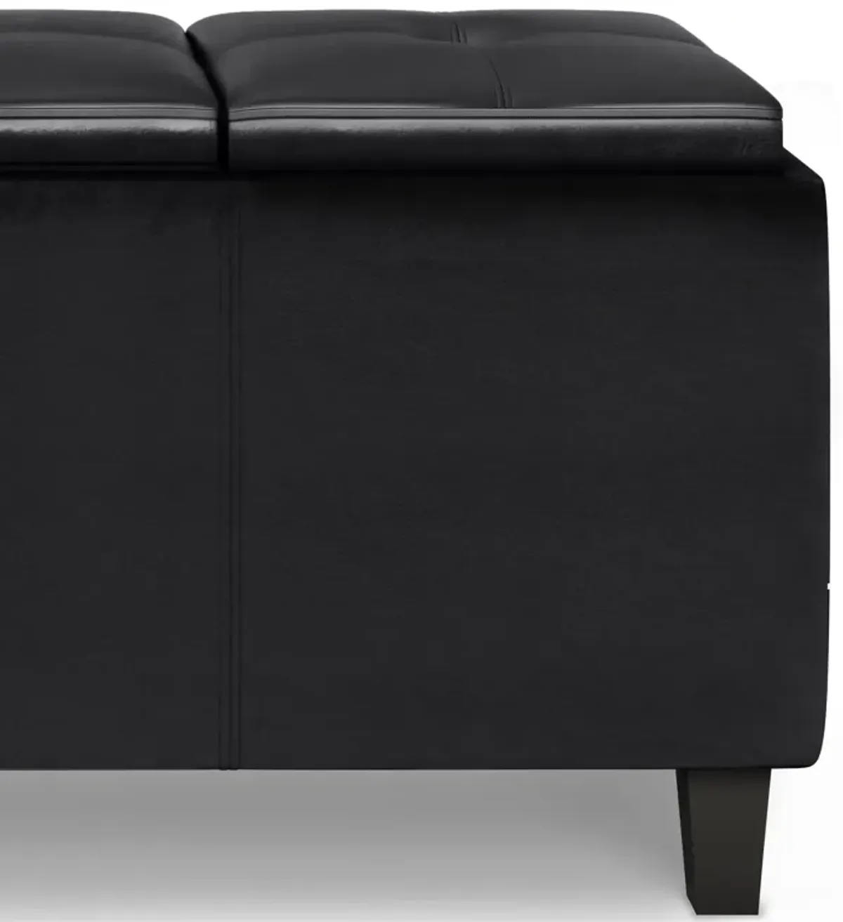 Avalon - Tray Storage Ottoman With Lift Up Lids - Midnight Black