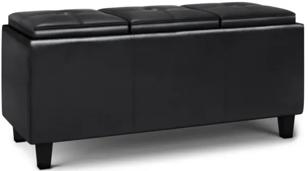 Avalon - Tray Storage Ottoman With Lift Up Lids - Midnight Black