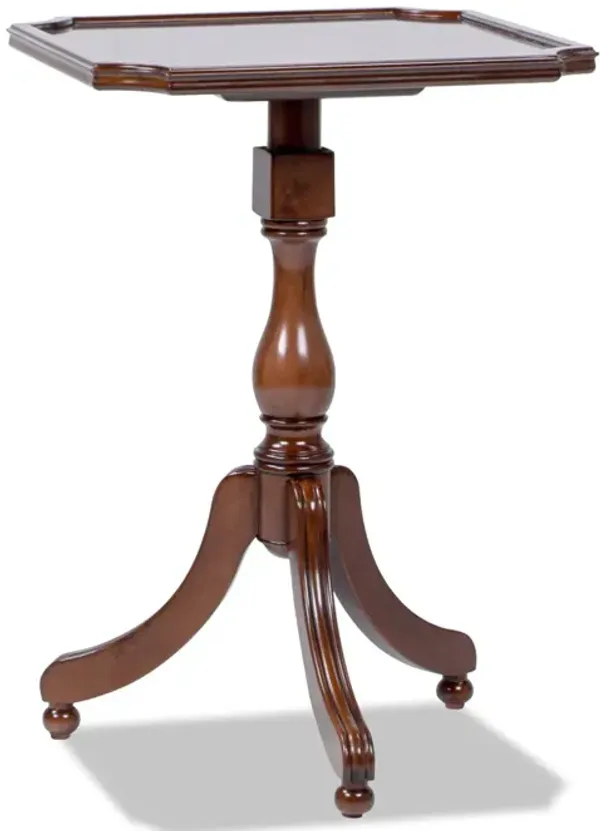 Mabel - Elegant Turned Pedestal Side Table - Rich Walnut Birch