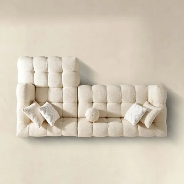Alana - Tufted Right Sectional Sofa - Ivory