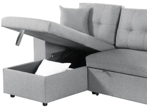 Daniel - Upholstered Reversible Sectional With Pull Out Loveseat