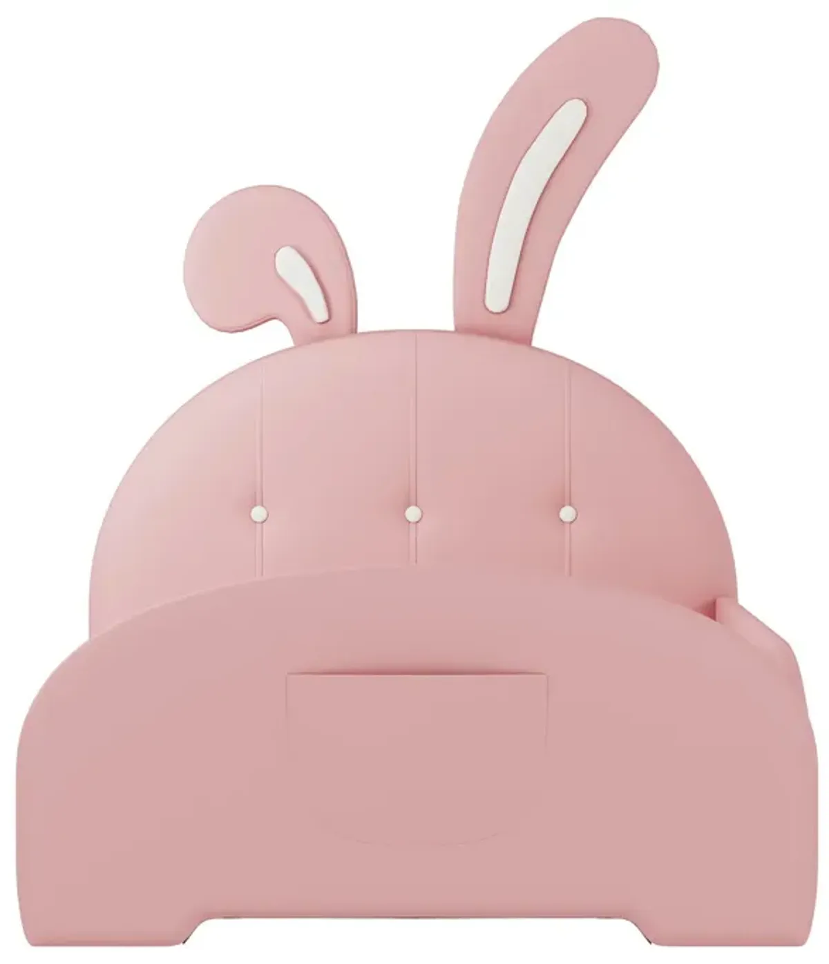 Upholstered Rabbit-Shape Princess Bed With Headboard And Footboard