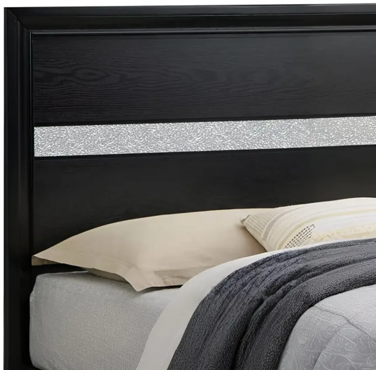 Madrid - Queen Bed With Storage Drawers And Nickel Handles - Black