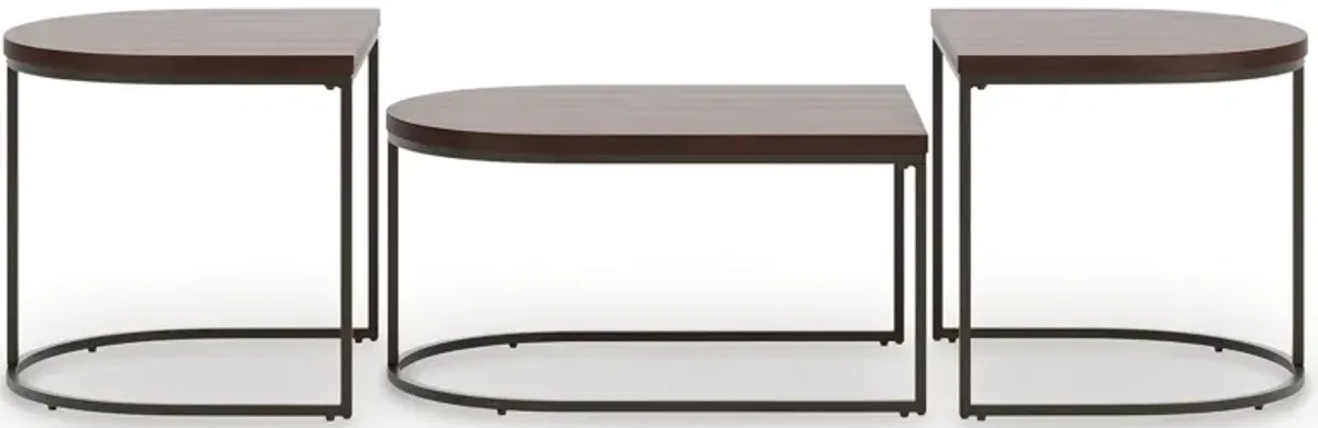 Vanmore - Dark Brown - Occasional Table Set (Set of 3)