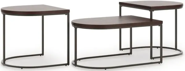 Vanmore - Dark Brown - Occasional Table Set (Set of 3)