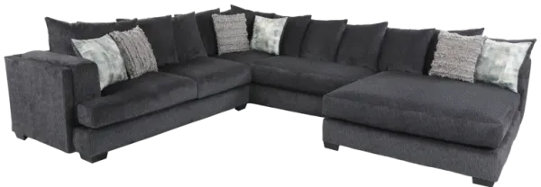 Charcoal 3-Piece Modern U-Shaped Sectional Sofa