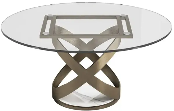 Contemporary Round Glass Top Dining Table With Carbon Steel Legs - White