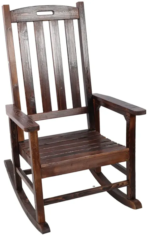 Oversized Porch Rocker Chair With Wide Seat And Tall Backrest