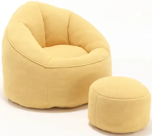 Bedding Bean Bag Sofa Chair High Pressure Foam Bean Bag Chair Adult Material With Padded Foam Padding Compressed Bean Bag With Footrest - Yellow