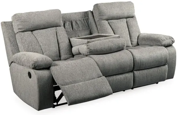 Mitchiner - Fog - REC Sofa w/Drop Down Table