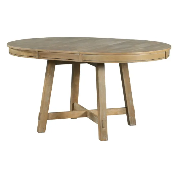Gia - Round Extendable Dining Table With 16" Leaf Wood