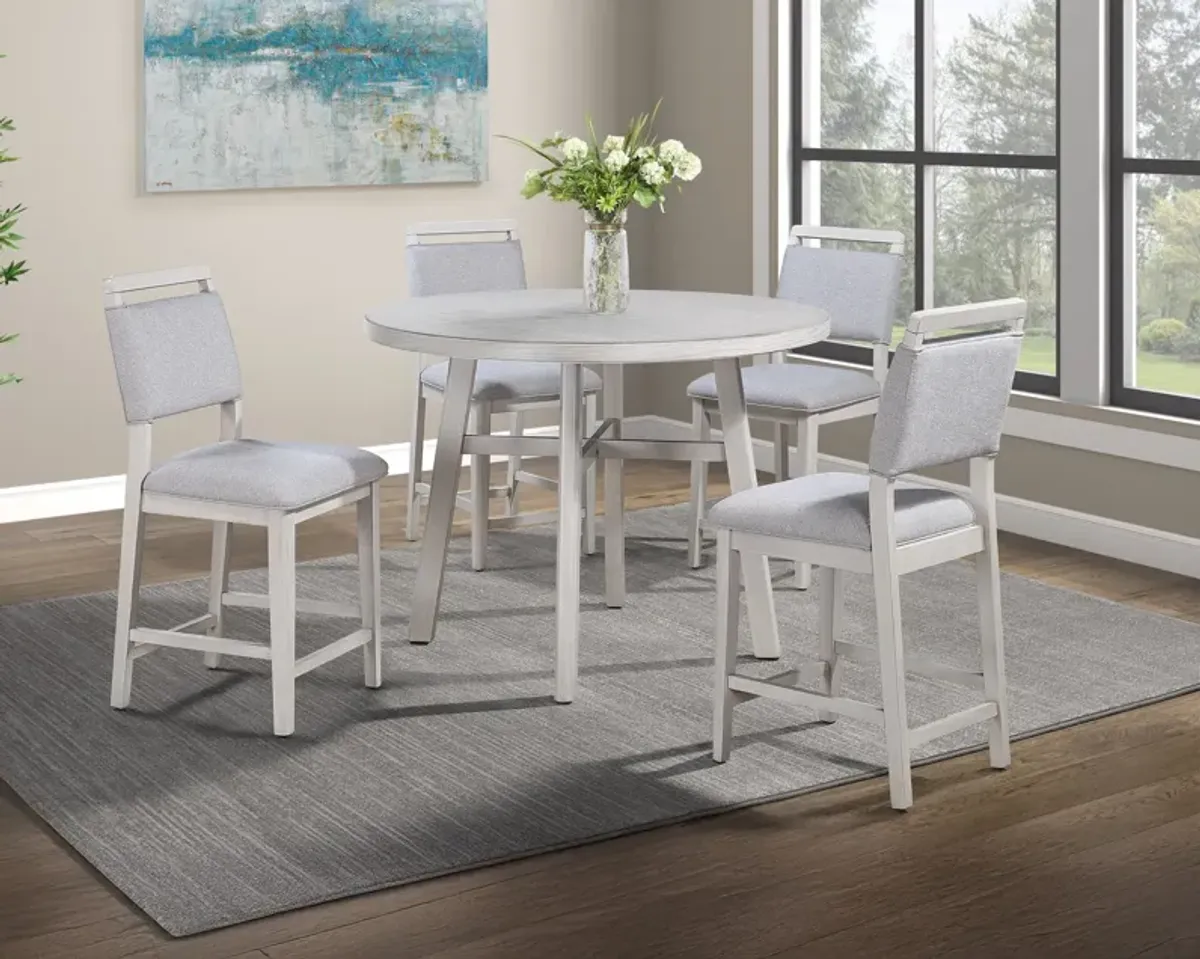 Blanche - 5 Piece Counter Dining Room Set - Antique White