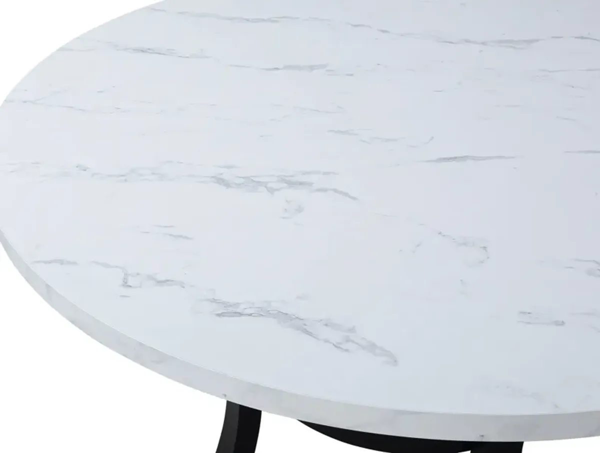 Isla - 5 Piece Dining Room Set - White / Black