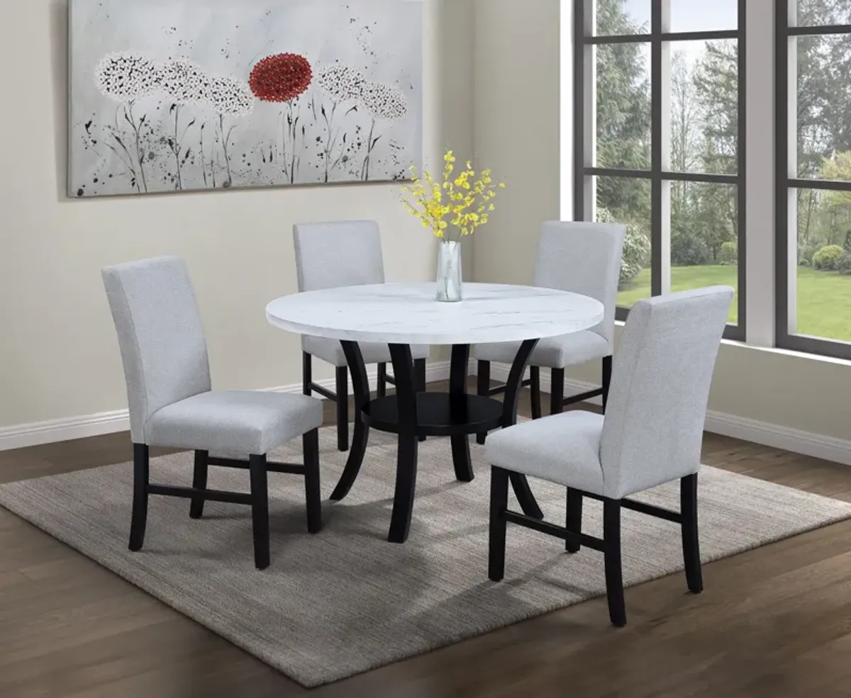 Isla - 5 Piece Dining Room Set - White / Black