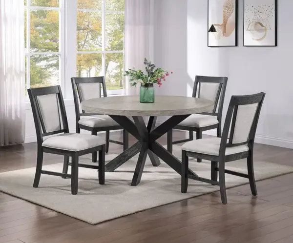Stevens - 5 Piece Dining Room Set - Charcoal / Gray