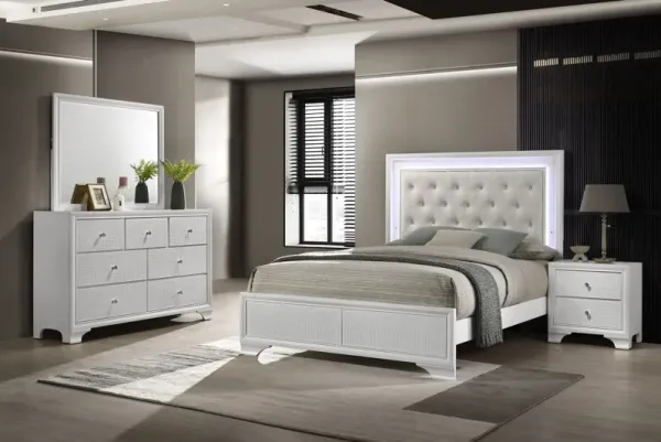 Lyssa - Bedroom Set - Oat / Frost