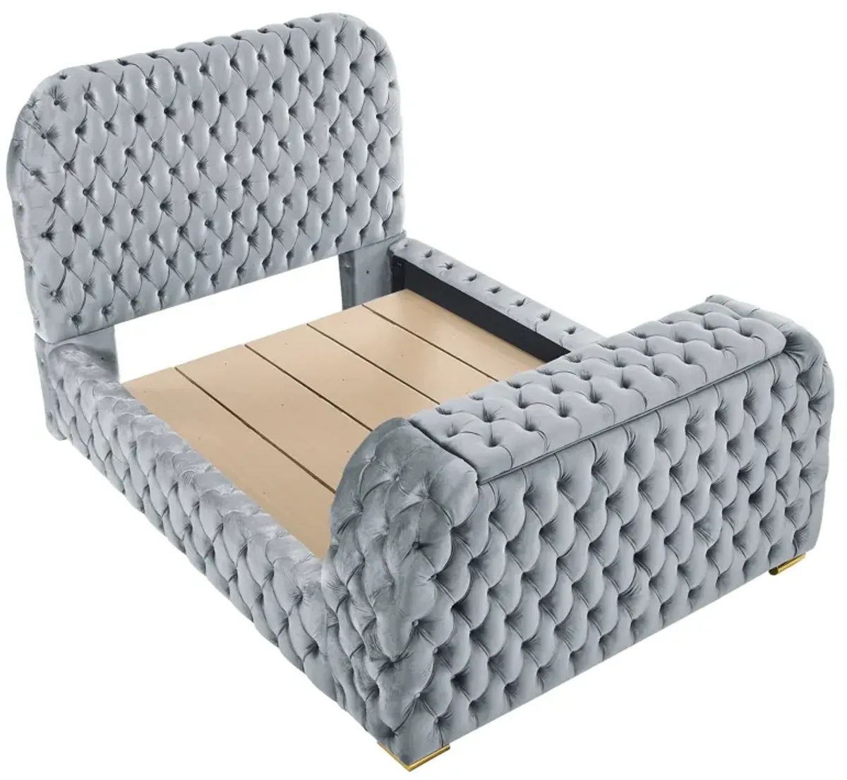 Natalia - Upholstered Bed With Decking Board Set