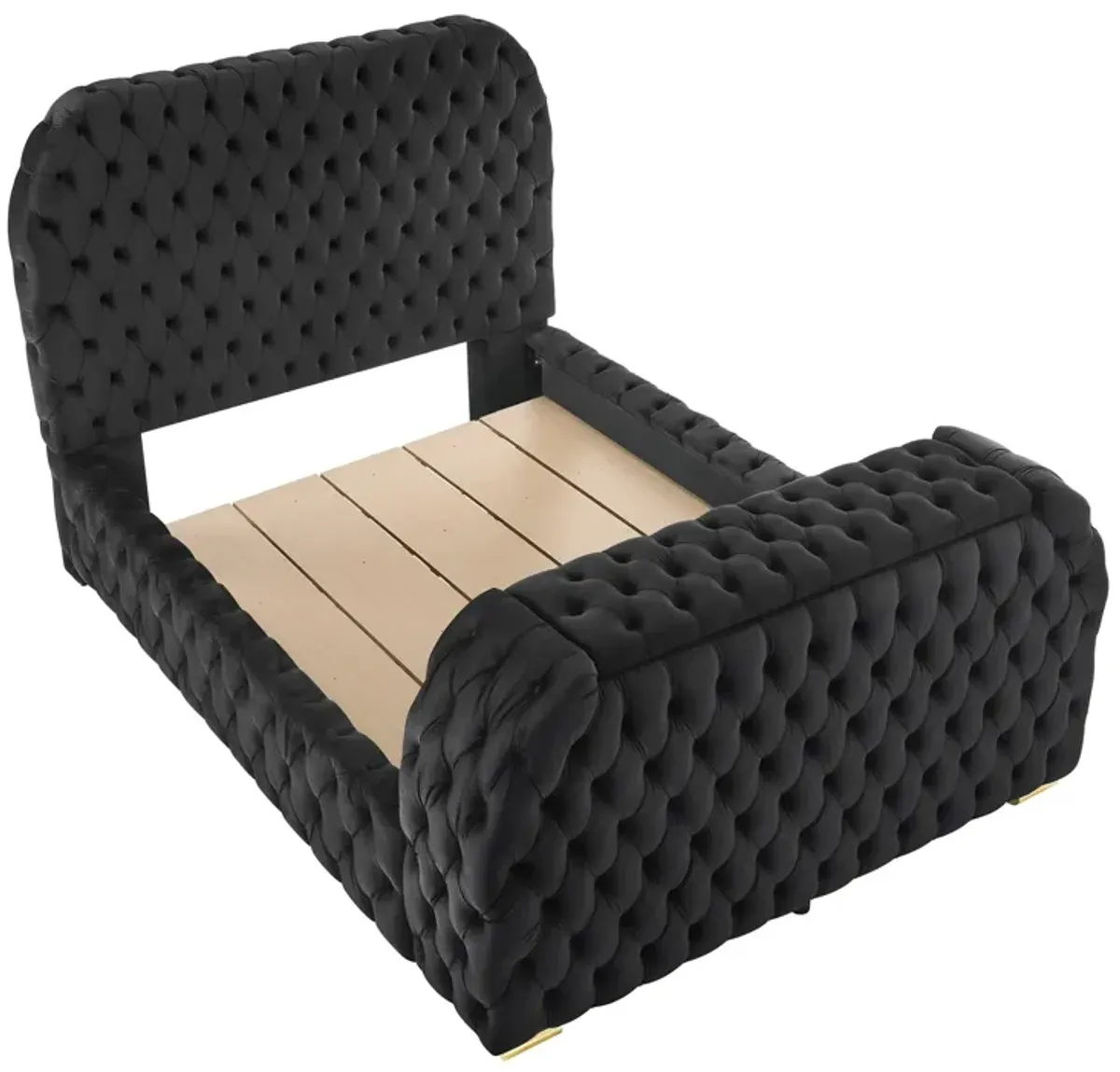 Natalia - Upholstered Bed With Decking Board Set