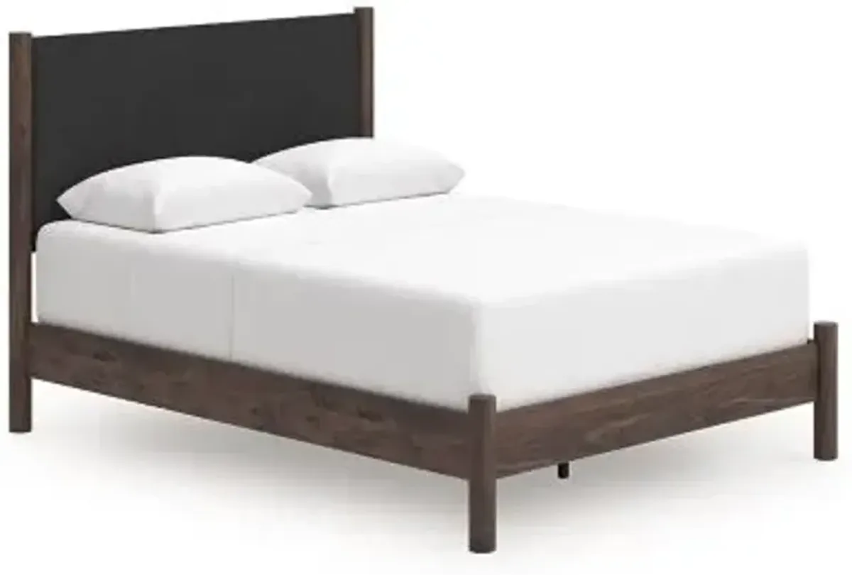 Pamytta - Brown - Queen Upholstered Panel Bed