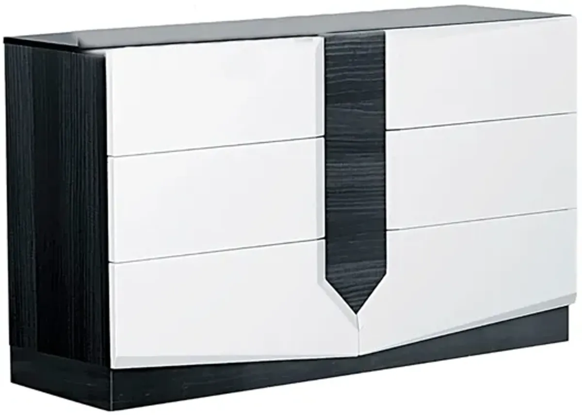 Vios - Zebra High Gloss Dresser - White