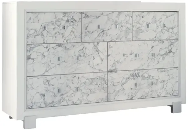 Skye - Marble Dresser - White