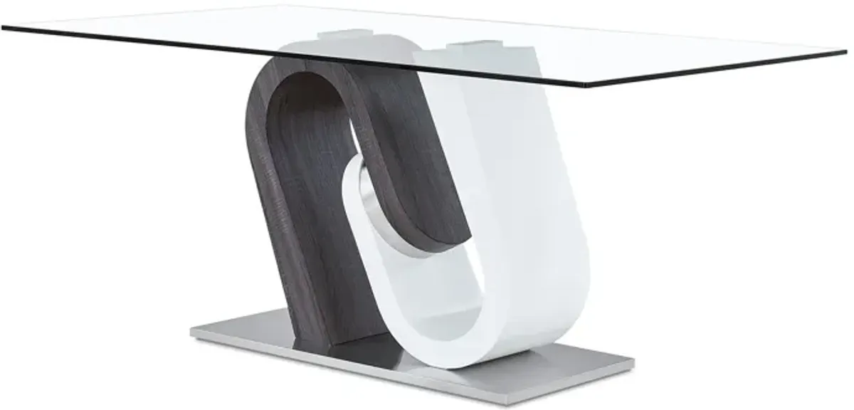 Anne - Dining Table - White / Gray